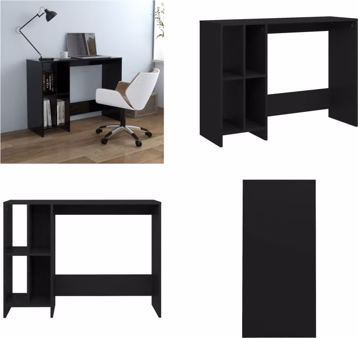vidaXL Scrivania per computer nera 102,5x35x75 cm in legno - Scrivania - Scrivanie - Scrivania per computer - Scrivanie per computer