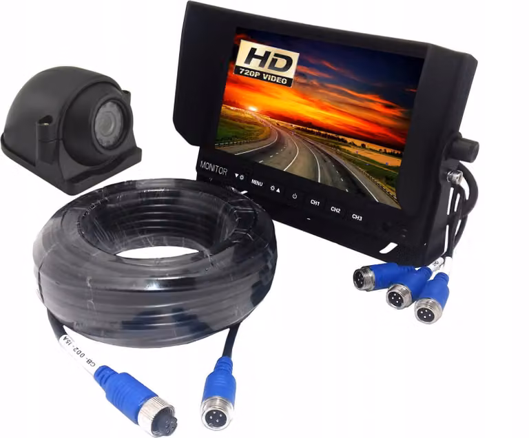 Kit AHD ottimizzato telecamera laterale + monitor + 10 m