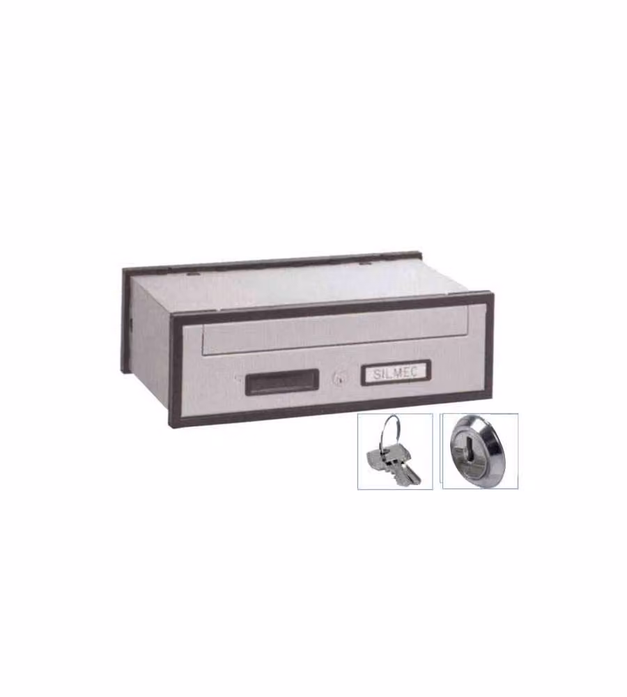 Casellario Orizzontale con portina in Alluminio Silver Anteriore 30-501 Silmec