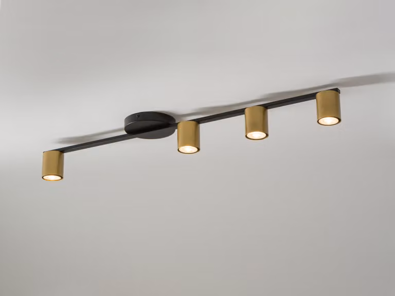 Moderna lampada da soffitto decorativa nera e oro a quattro spot 4xGU10 25W Sky Sigma Lighting