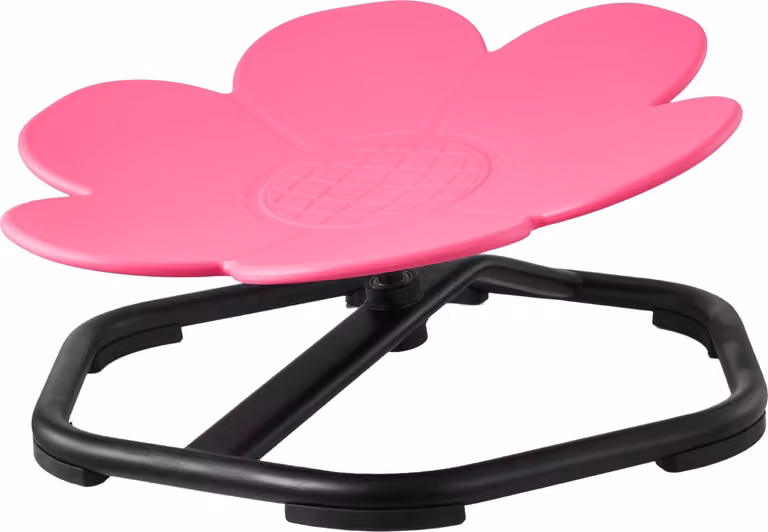 SucceBuy sedia girevole per bambini a forma di fiore, portata 100 kg, giocattolo sensoriale con base in metallo antiscivolo, favorisce la coordinazione, l'equilibrio e la concentrazione, rosa