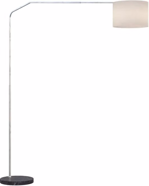 Piantana Contemporanea Slope Marmo Piatto Nero Tessuto Bianco 1 Luce E27