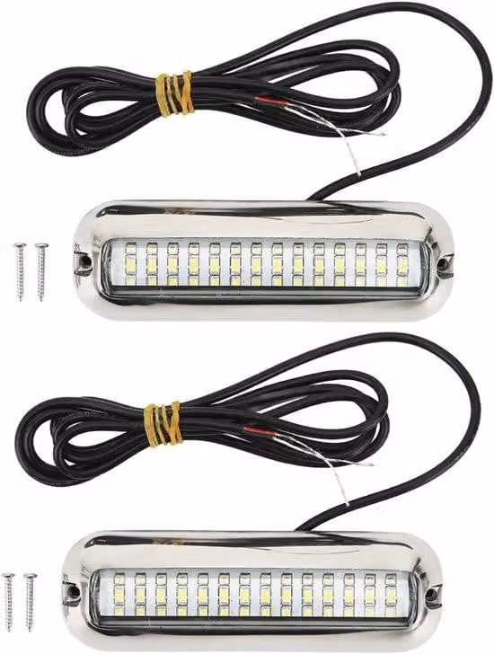 Illuminazione a LED impermeabile per imbarcazioni con 42 LED, luce subacquea per barche e yacht, bianca