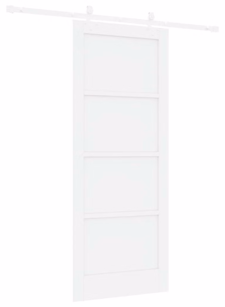 Porta scorrevole Bianco 83 x 202 cm Legno Massello di Pino
