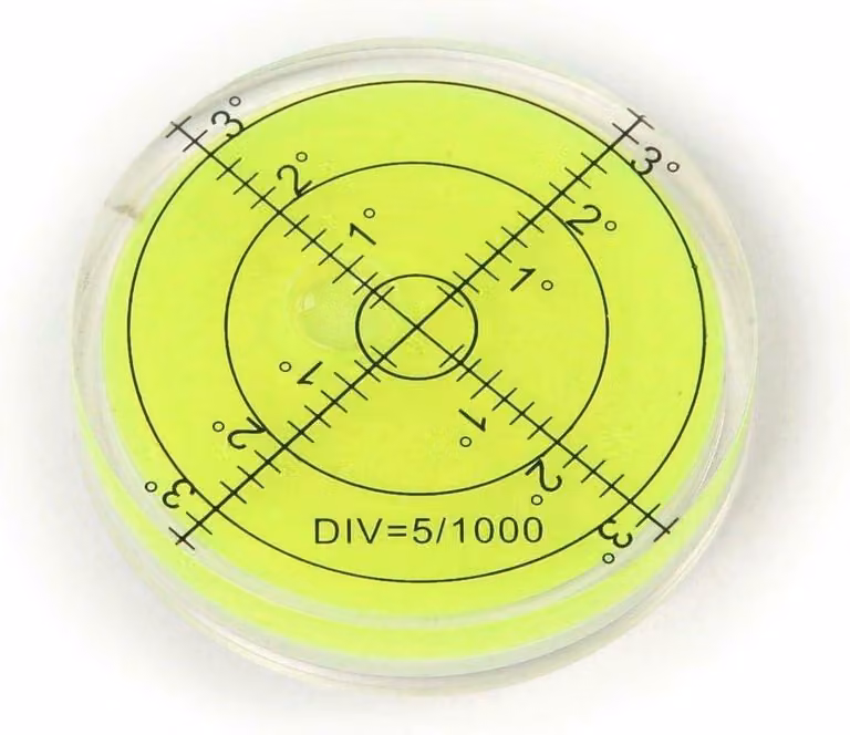 Livella a bolla rotonda, diametro 65 mm, liquido giallo, livellamento a 360 gradi, per misurazioni precise