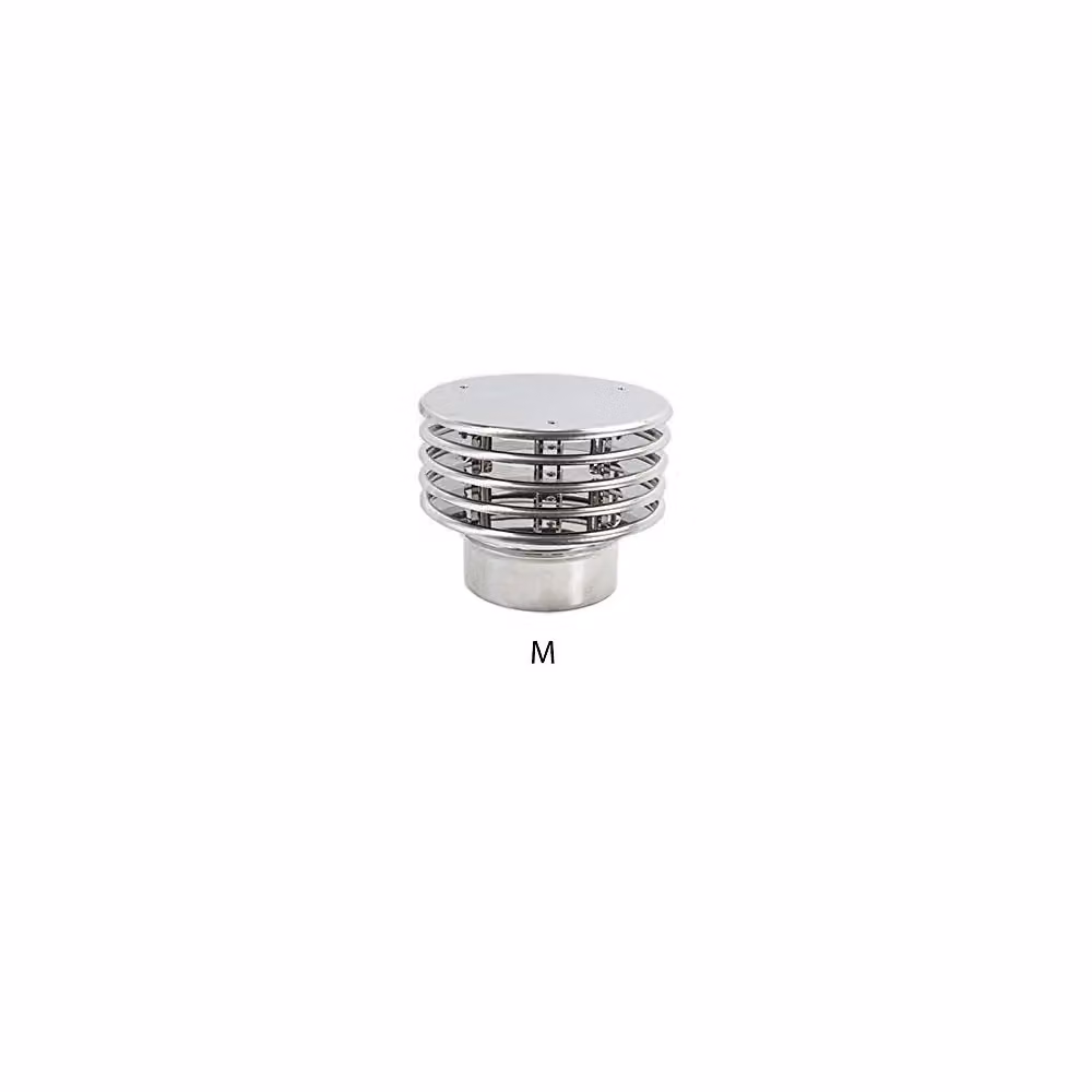 Fumaiolo ZINCO GROUP con lamelle in acciaio inox, base tonda e innesto maschio, diametro 300 mm, colore argento – 2