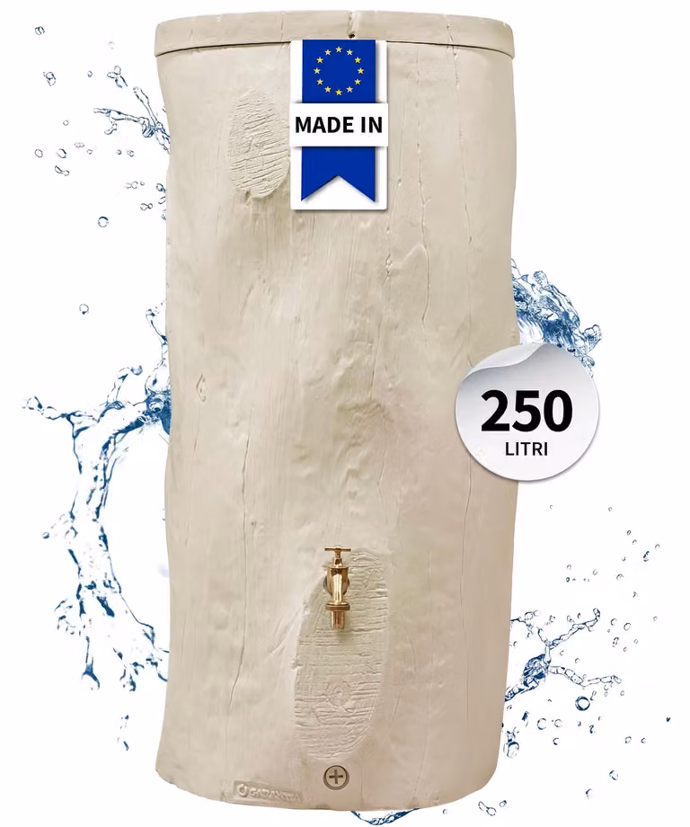 GARANTIA WOODSTOCK serbatoio per pioggia effetto tronco d’albero 250 L, pinewood