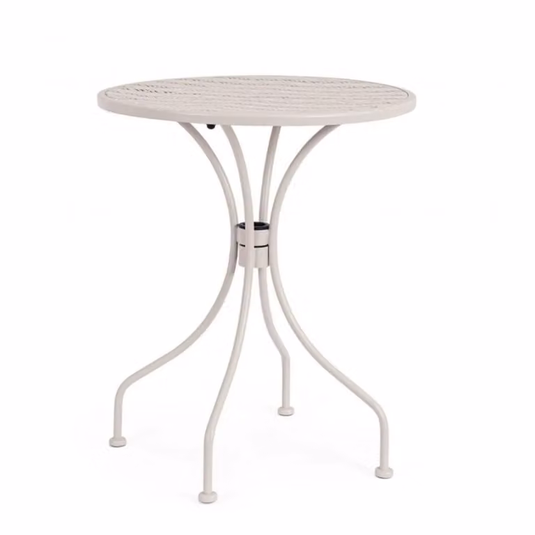 Tavolo LIZETTE in acciaio beige Ø60 cm