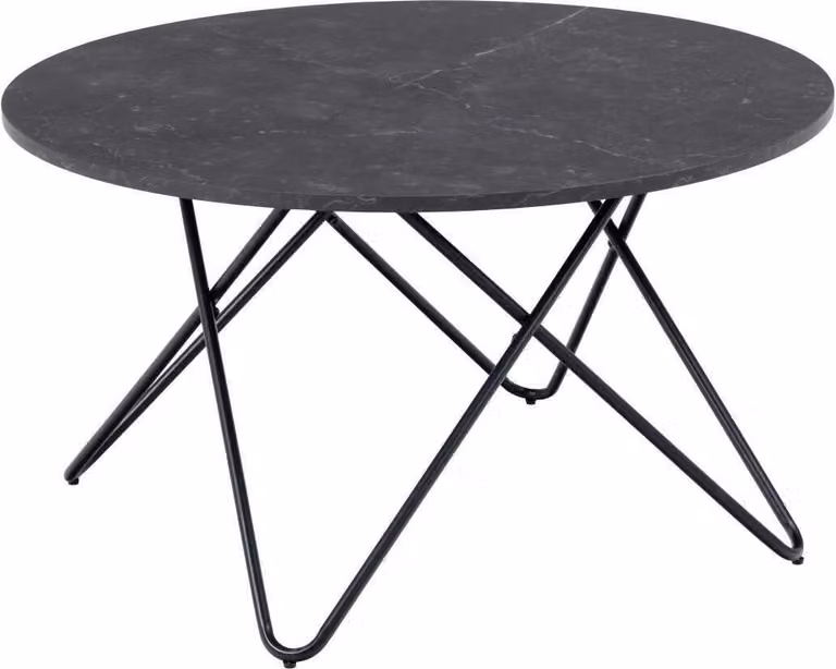 Tavolino Wyre Ø80cm nero.