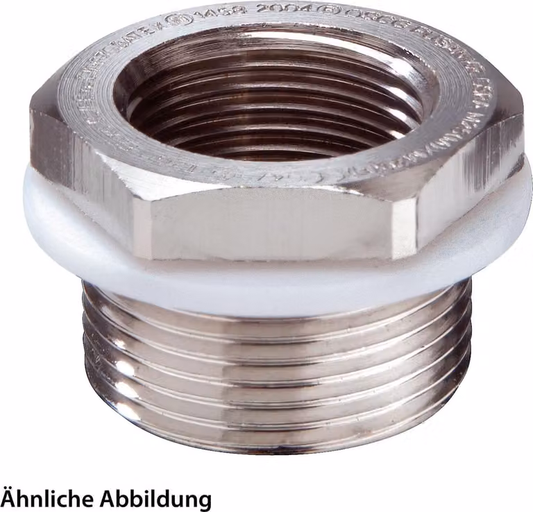 Riduttore WISKA ATEX M/M da M40x1,5 a M32x1,5 esagonale in ottone (CuZn) nichelato Ex-d IIC / Ex-e IIEx tDA21 IP66