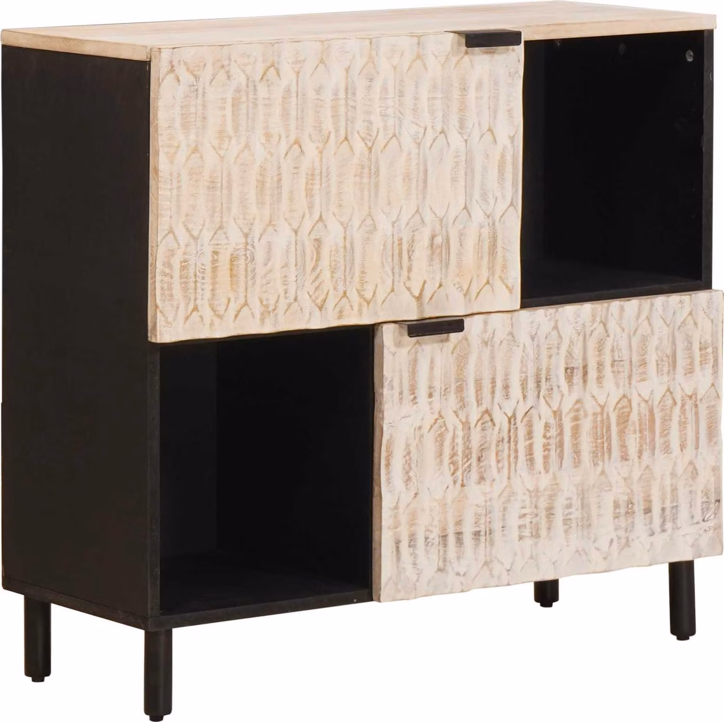 Credenza con porta Finitura Bianco Lavato 80 x 33 x 75 cm