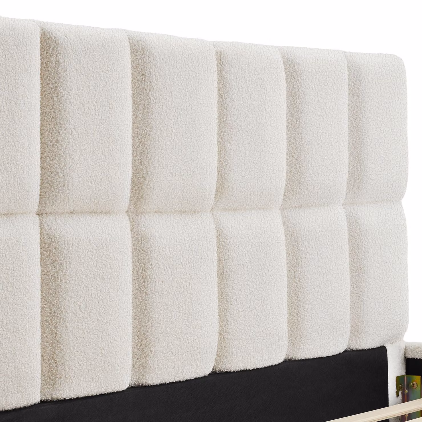 Letto imbottito Shirley Tectake con rete a doghe, colore beige e bianco, L/P/H: 200 x 120 x 93 cm – 1