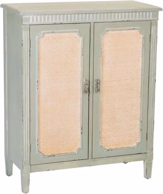 Mobile da ingresso in legno con verde 78x36x95h