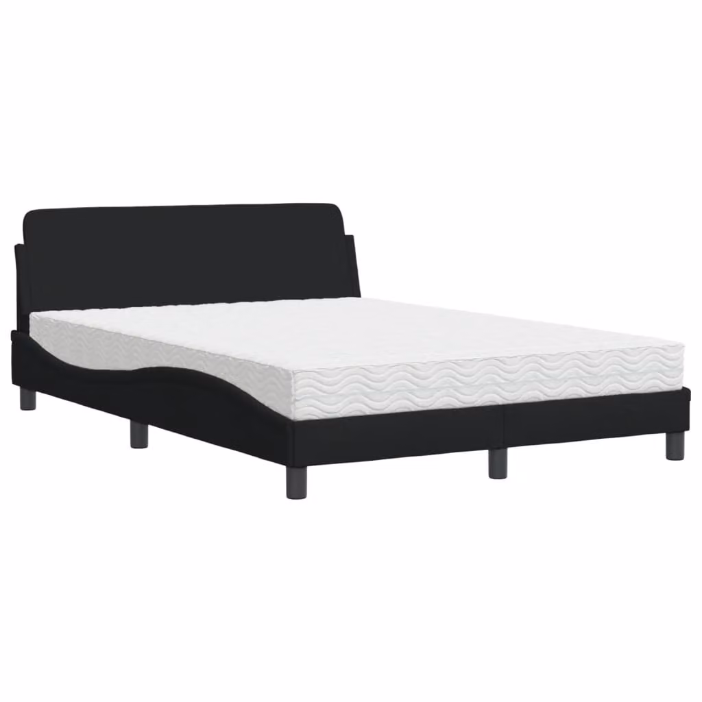 Letto con Materasso Dover Nero 140x190 cm in Tessuto