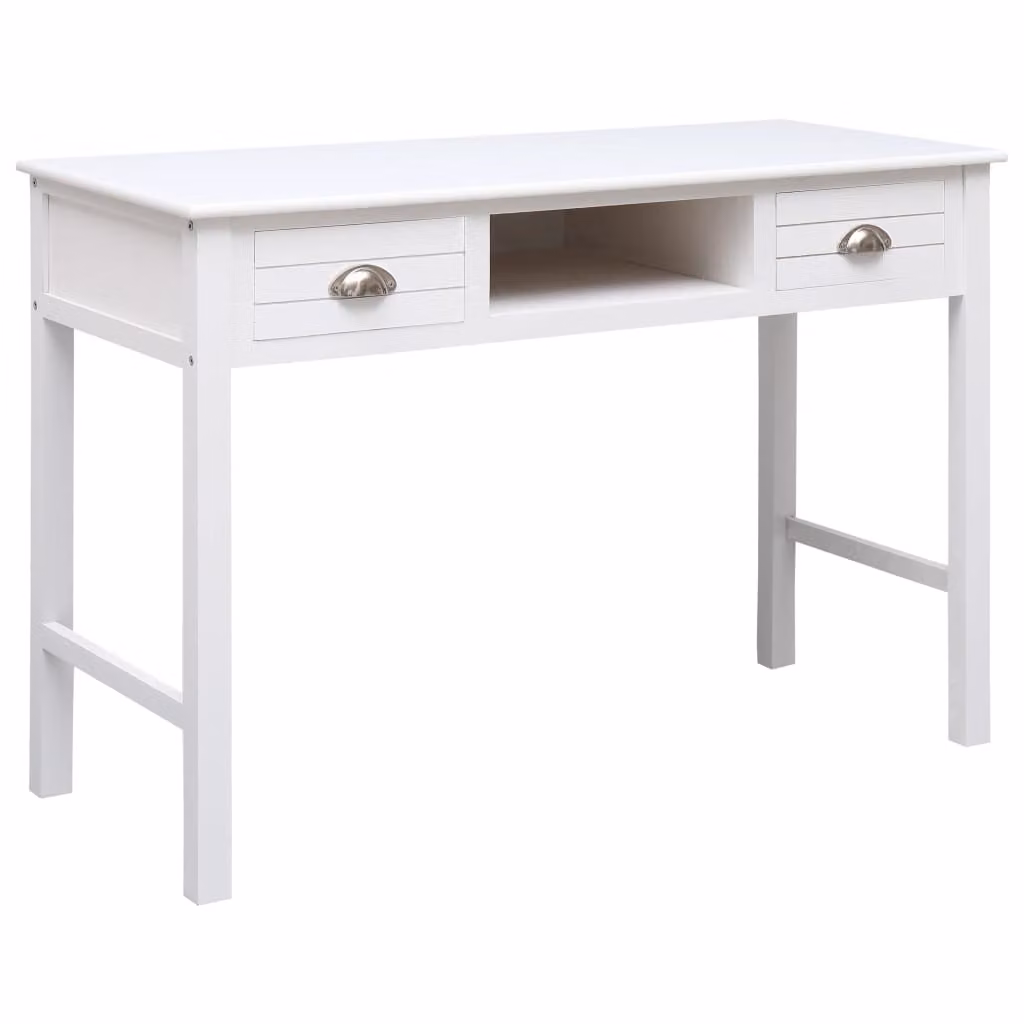 Maison Exclusive - Scrivania bianca 110×45×76 cm in legno