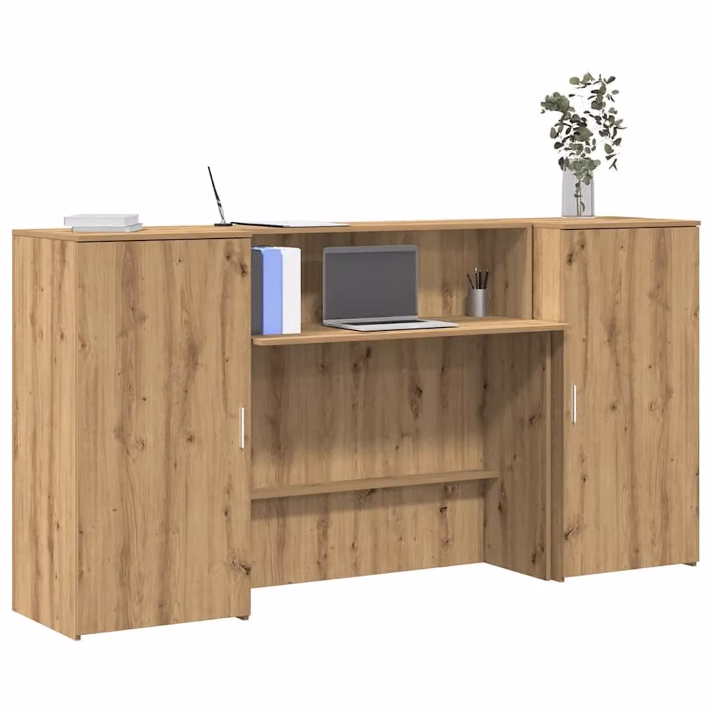 vidaXL Banco Reception in Rovere Artigianale Marrone L: 200 cm, P: 50 cm, H: 103,5 cm