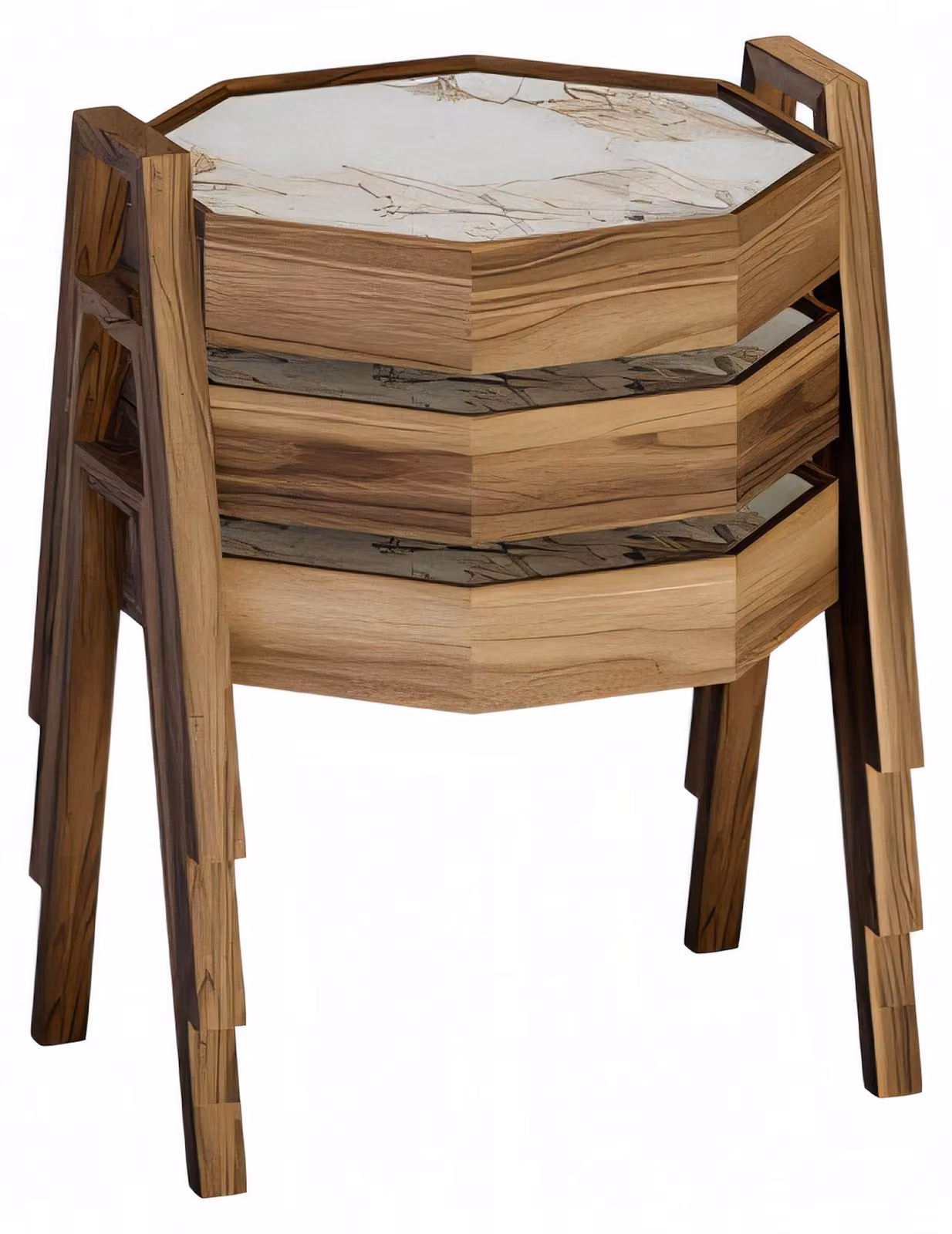 Elegantes braunes Holz Couchtisch-Set modern, stilvoll, hochwertig