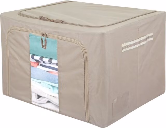 Scatola per armadio KASANOVA in plastica beige con doppia cerniera L/P/H: 50 x 40 x 33 cm