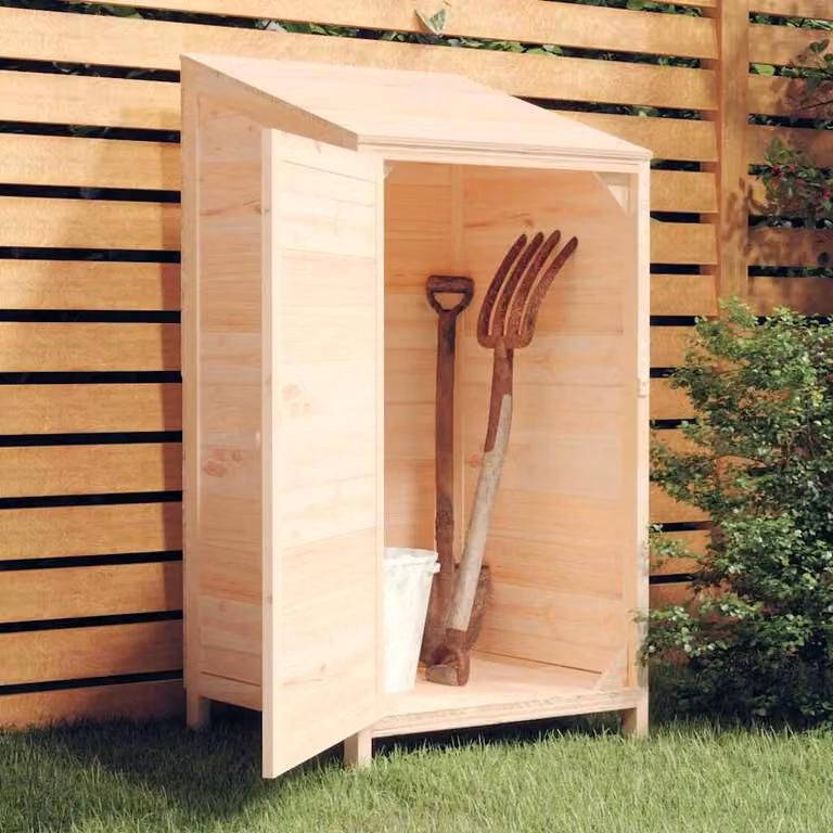 Capanno da Giardino vidaXL in Legno Massello di Abete, Colore Marrone/Beige, L 55 cm x P 52 cm x H 112 cm