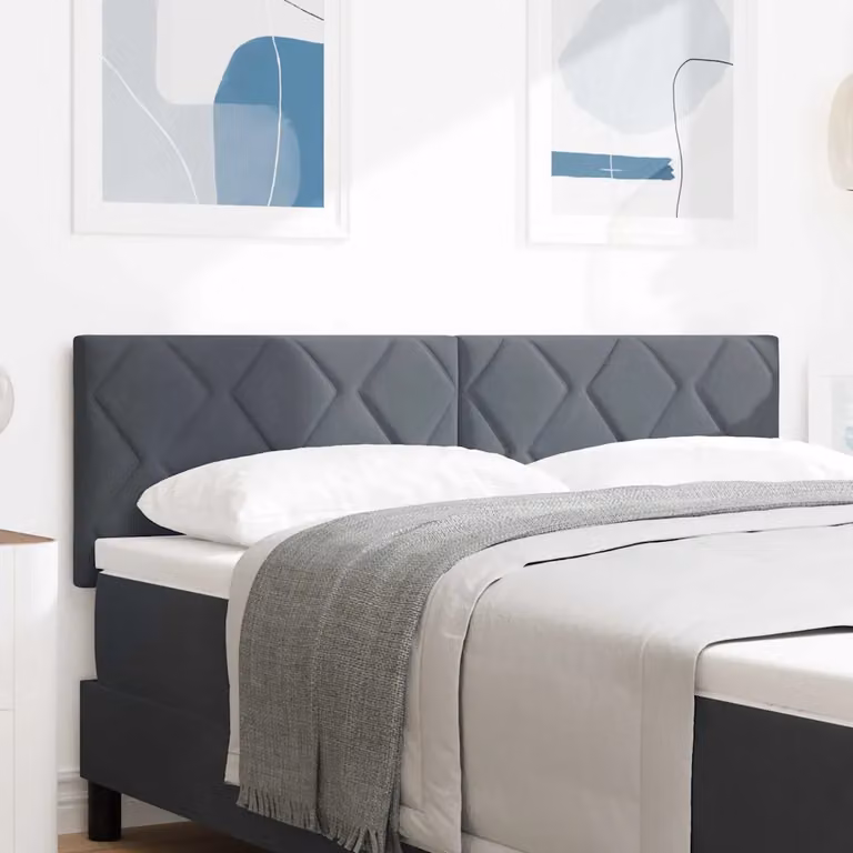 Testiera per letto moderna vidaXL in velluto grigio, larghezza: 160 cm