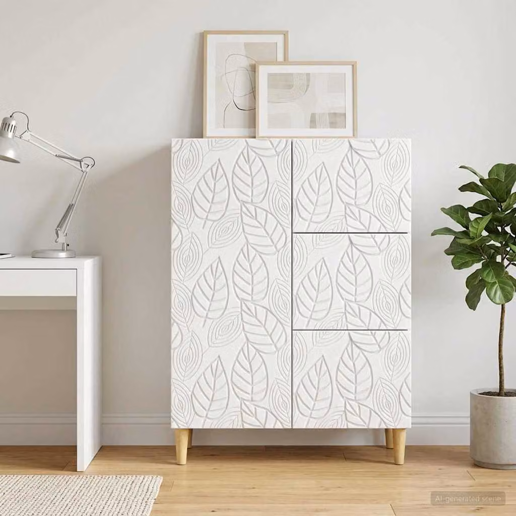 Credenza moderna vidaXL in legno ingegnerizzato bianco L 66 cm x P 34,5 cm x H 90 cm