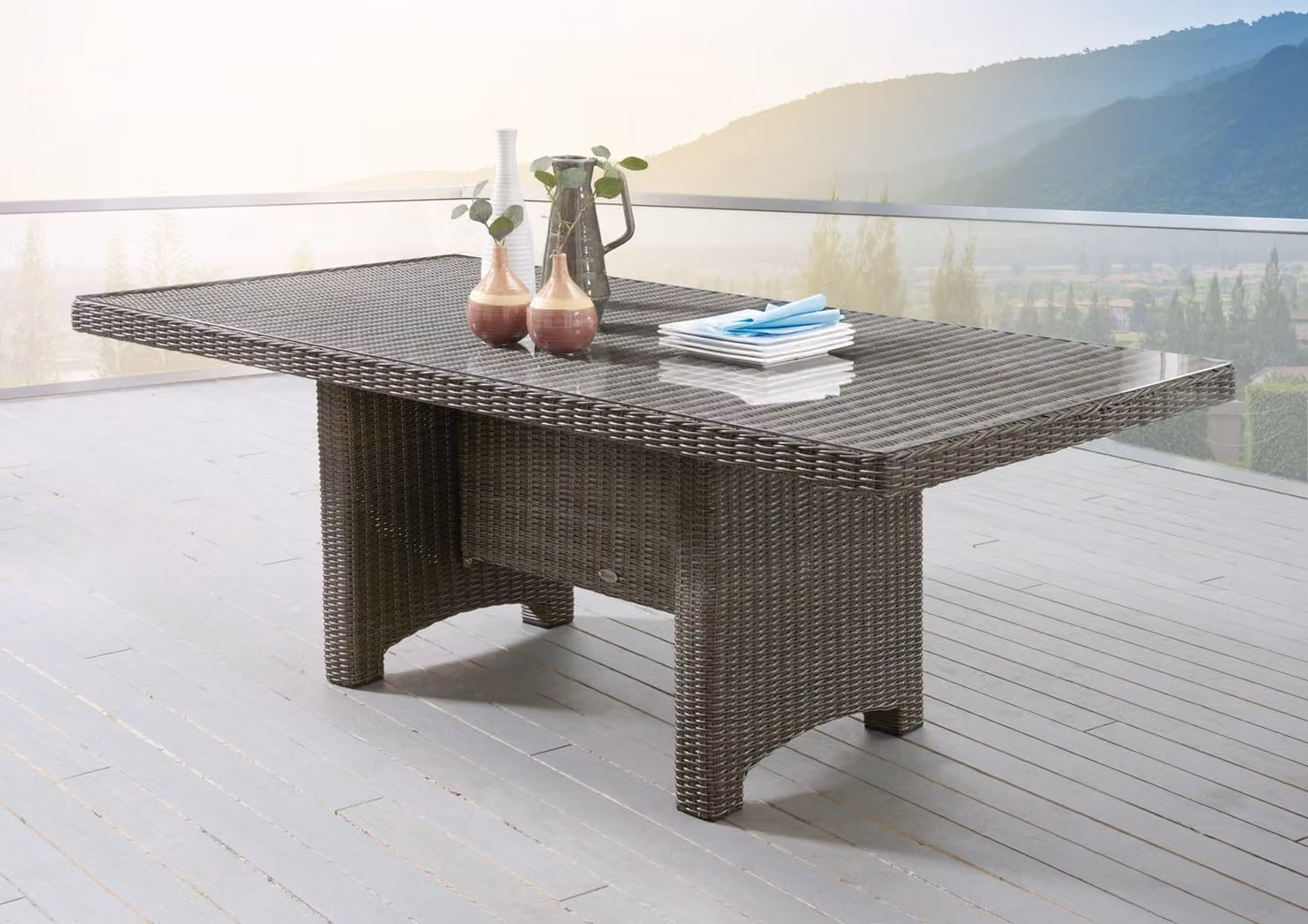 Tavolo da giardino Destiny LUNA 165x90x75cm rettangolare, grigio vintage