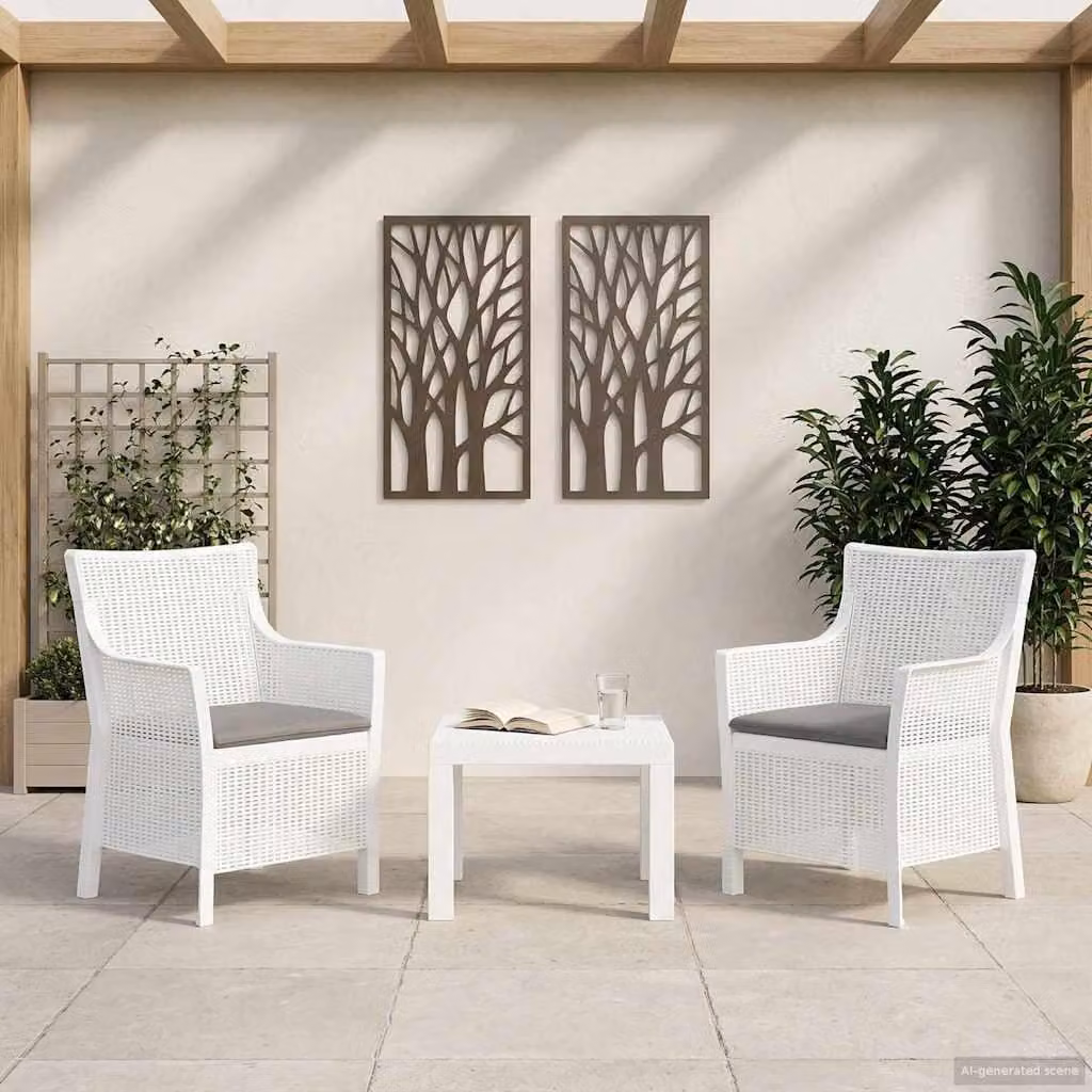 Maison Exclusive - Set da salotto, 3 pezzi, colore bianco, materiale PP
