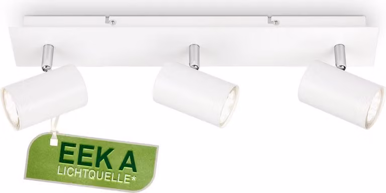 Briloner Isil A Lampada da soffitto a LED, CEE A sorgente luminosa*, orientabile, lampadina sostituibile, bianco, 45 x 8 x 12,3 cm