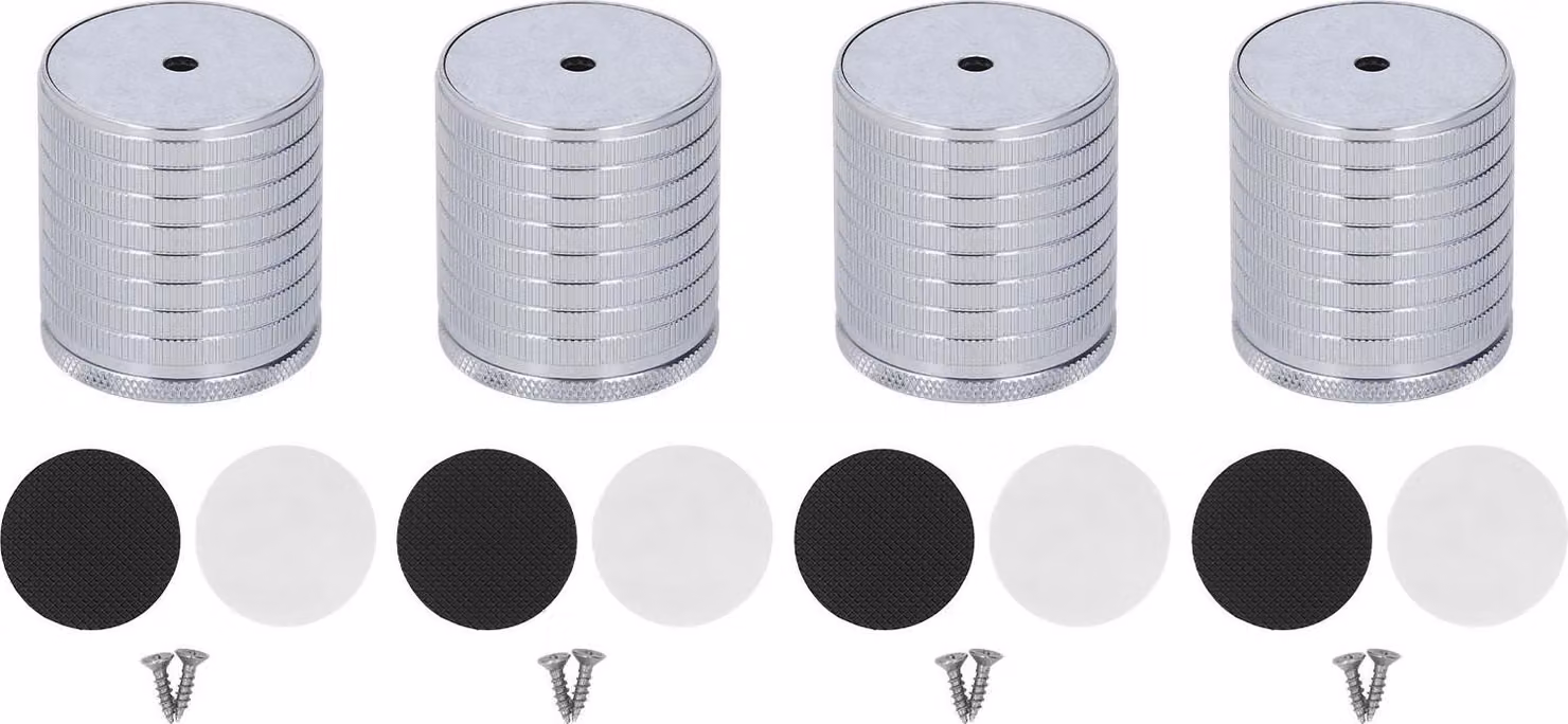 4 pezzi sollevatore per mobili, 43-75 mm, regolabile, forte capacità di carico, lega di alluminio, letto robusto, grigio