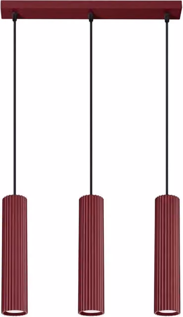 Lampada a sospensione KARBON 3L bordeaux