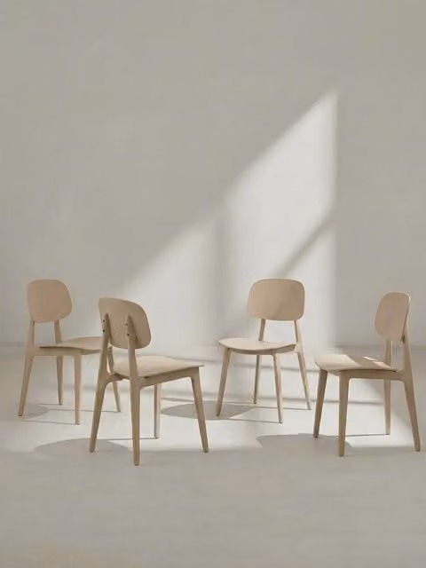 Set di 4 sedie Helm beige Kenay Home per sala da pranzo e cucina in stile moderno