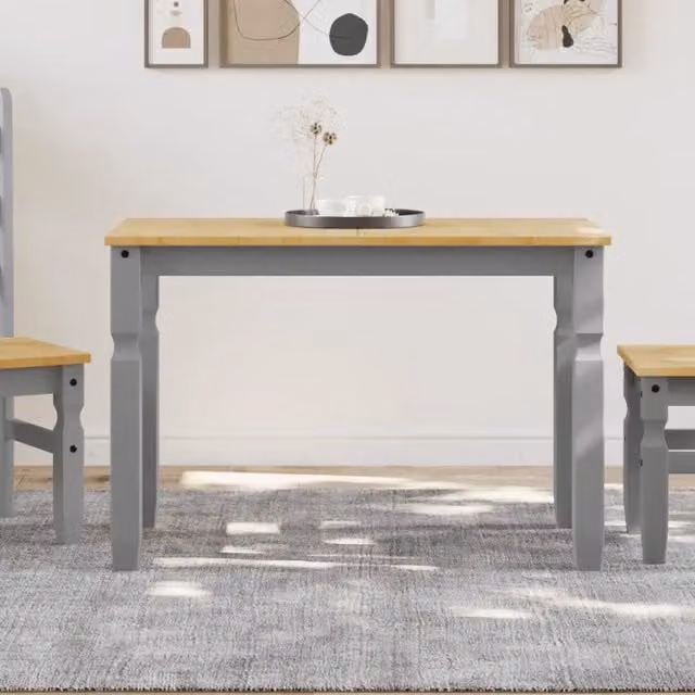 Tavolo da pranzo rettangolare vidaXL in legno di pino cerato, L: 112 cm, P: 60 cm, H: 75 cm – 1