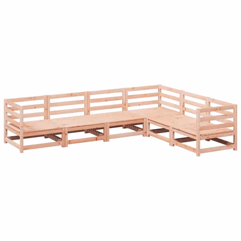 Set Divani da Giardino 6 pz in Legno Massello Abete Douglas