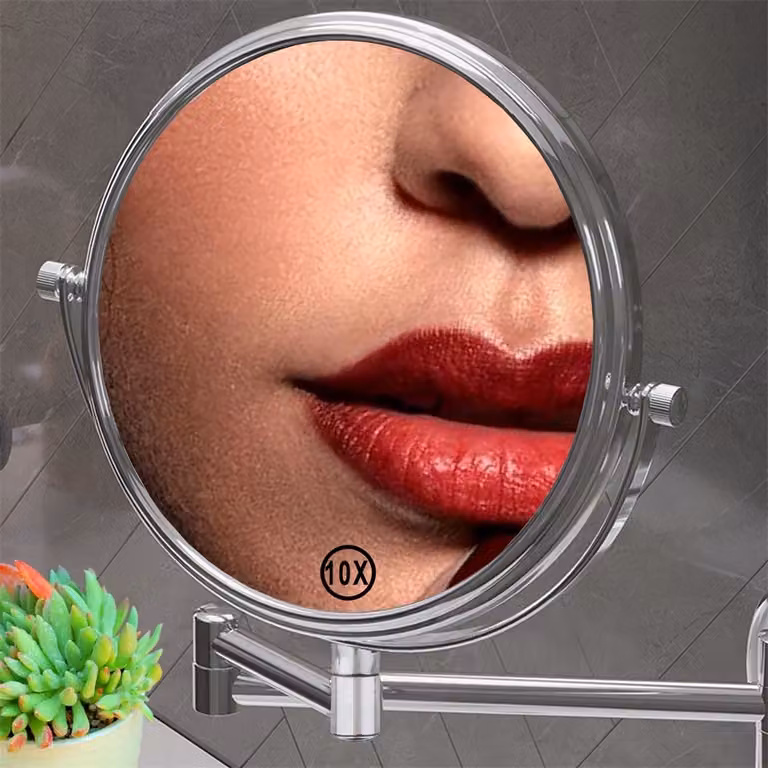 Melko specchio per il trucco con ingrandimento 10x cosmetico illuminazione LED per il trucco bagno