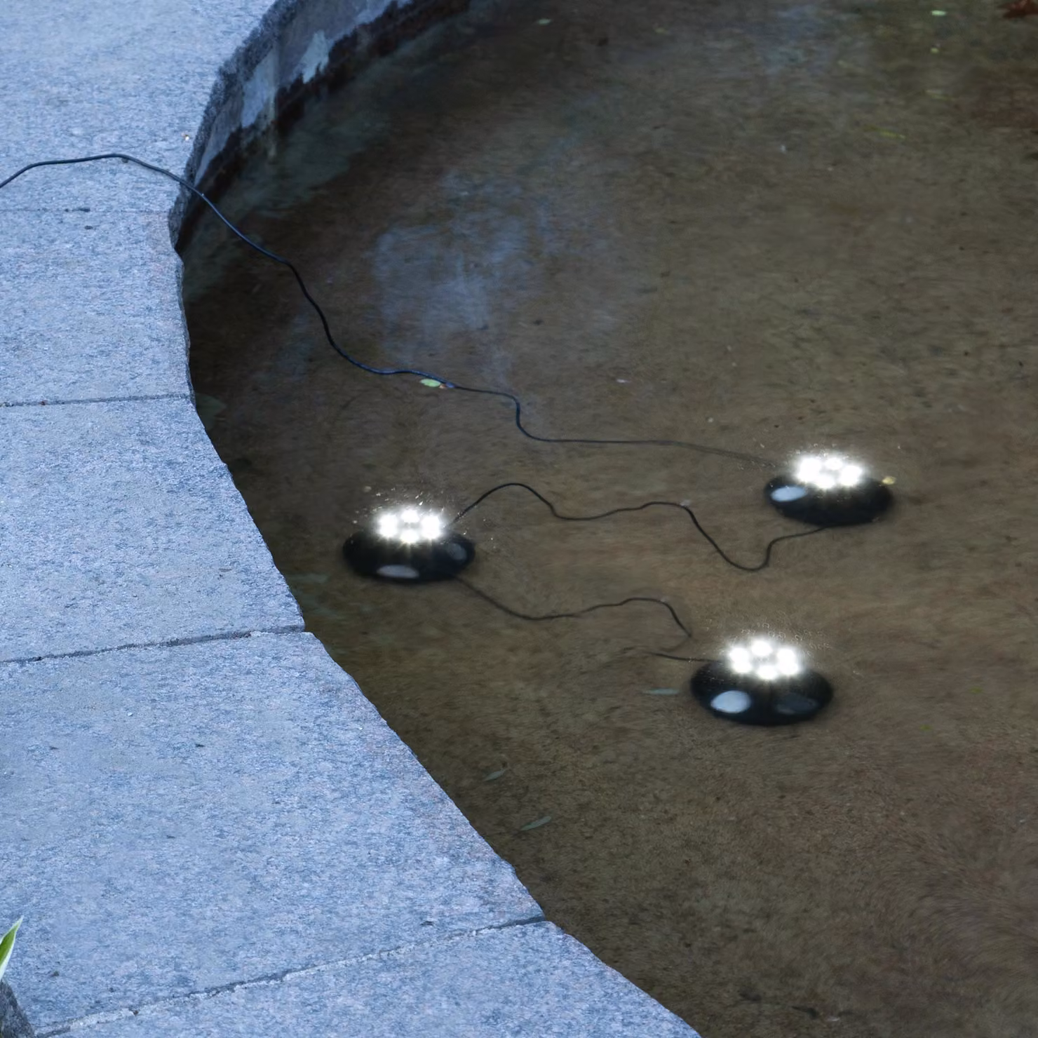 Luce solare a LED per l'acqua 'Water Light', 3 spot, nero