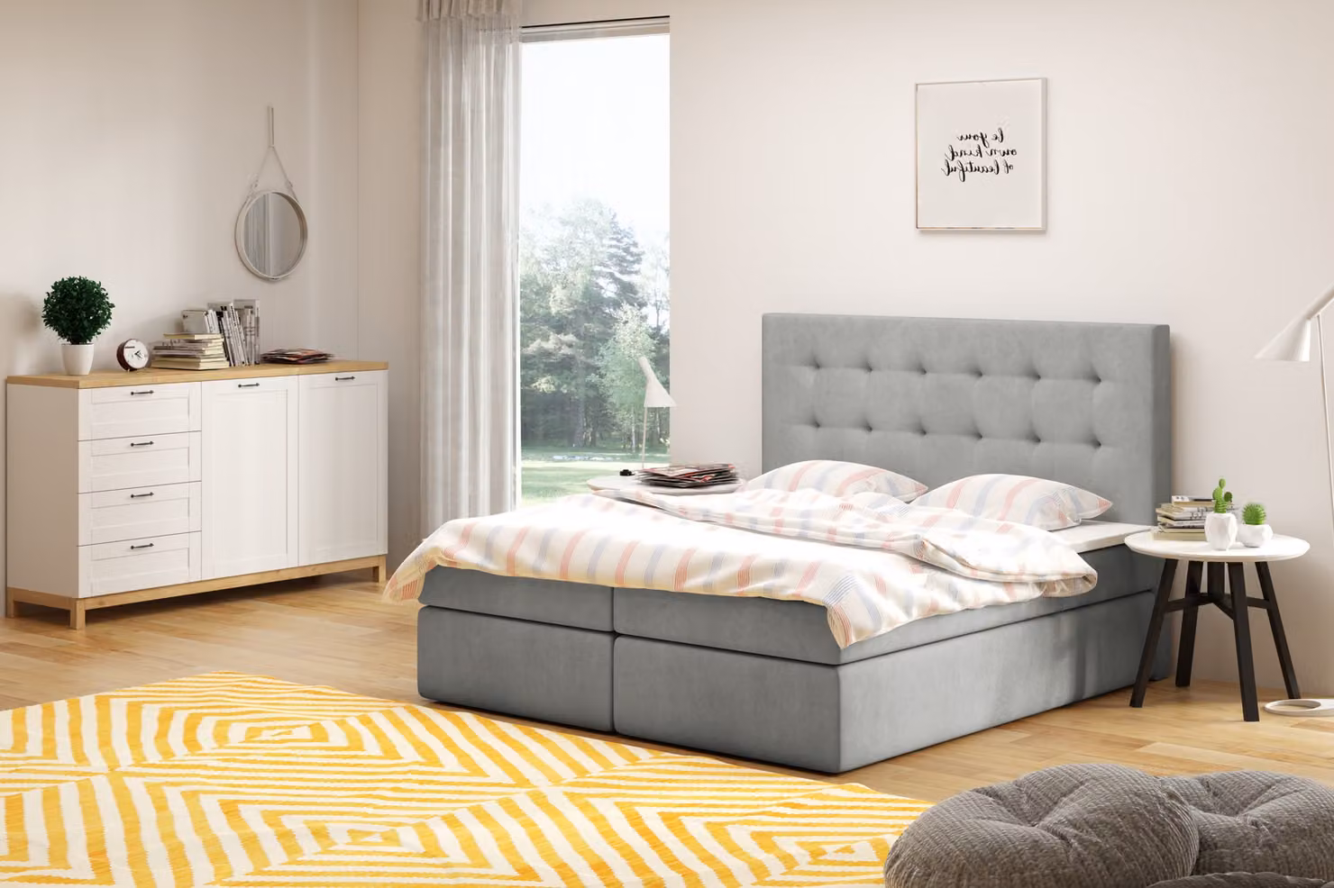 Bett Chesterfield Design Luxus Hotel Betten 180x200cm Schlaf Zimmer Textil Stoff