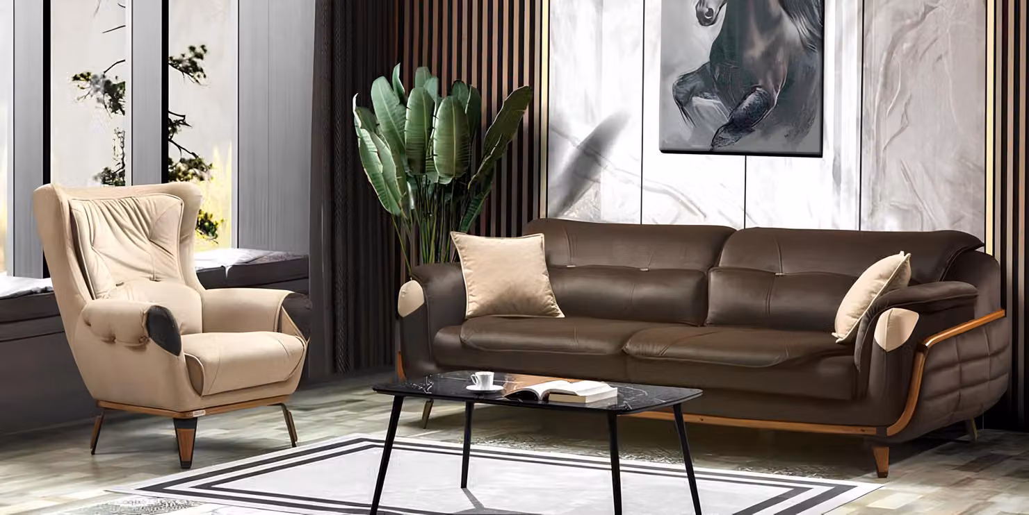 Sofa 3 Sitzer Sessel Design Polster Sitz Klassisch Design Wohnzimmer Möbel