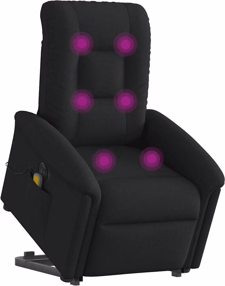 SYFAX™ Poltrona Alzapersona Massaggiante Elettrica Nera in Tessuto