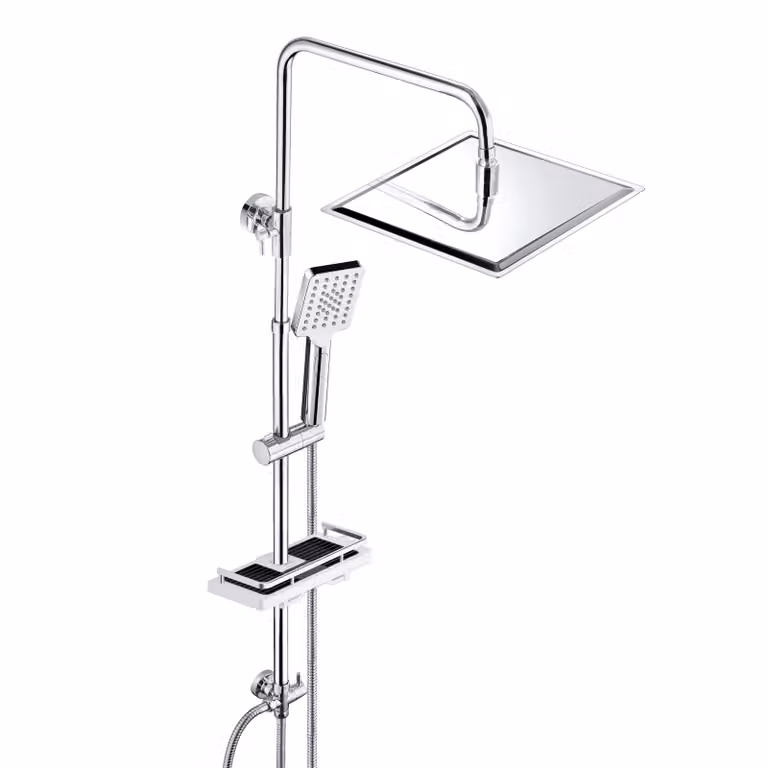 JOHO doccia a pioggia Soffione doccia set doccia a pioggia sistema doccia con mensola cromo (soffione 20x20cm)