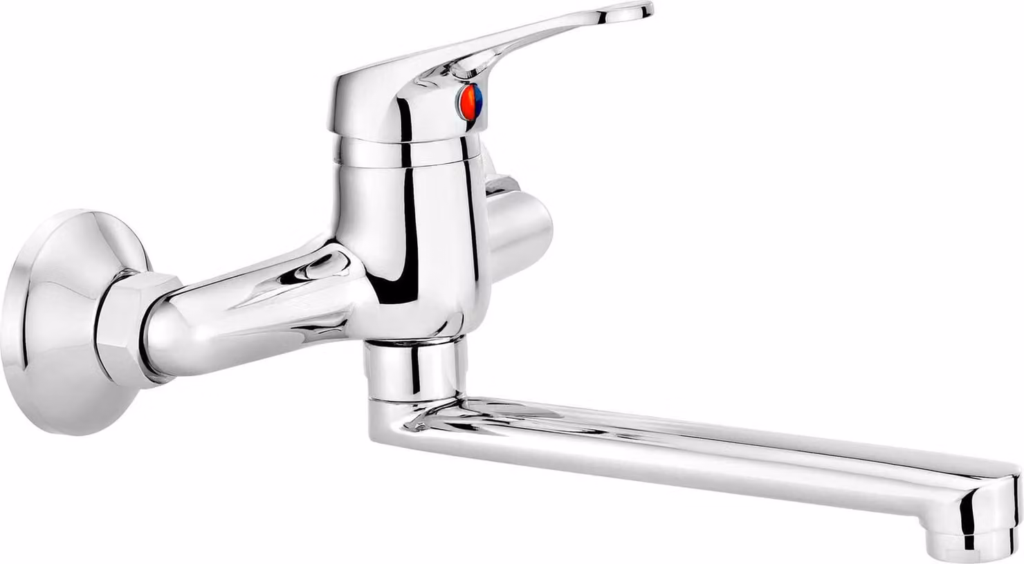 Wall-mounted washbasin mixer