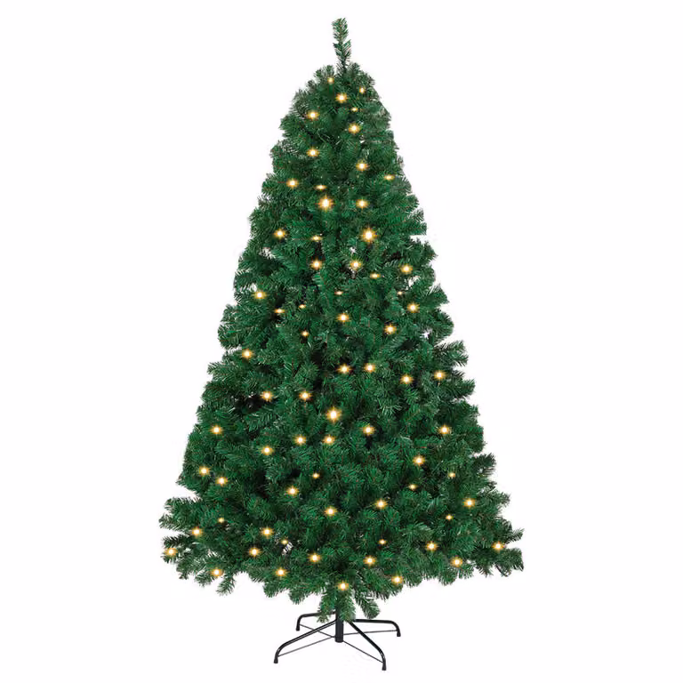 Jopassy Albero di Natale artificiale 210cm Albero di Natale artificiale con illuminazione Albero di Natale a LED per la decorazione di Natale