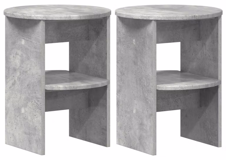 Mobile laterale 2 pcs Grigio Cemento Ø40 x 50 cm