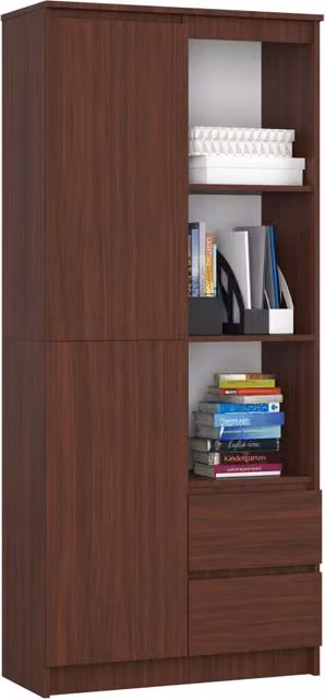Armadio da ufficio AKORD R11 Wengé 80 cm 1 anta 2 cassetti 80x35x180 cm