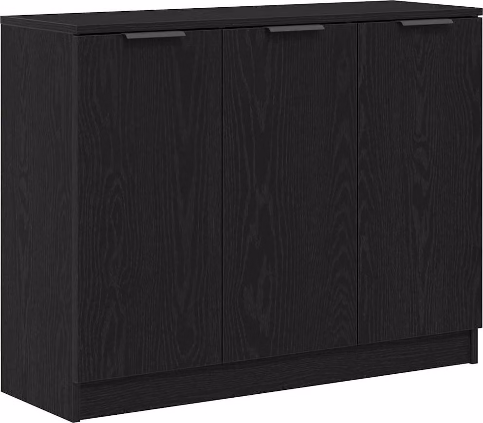 Credenza Rovere Nero 90,5 x 30 x 70 cm Legno multistrato