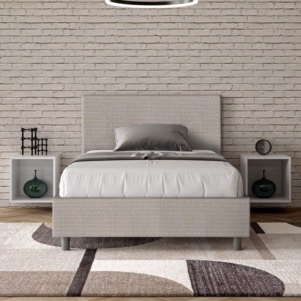 Letto 1 Piazza e Mezzo GIORDANOSHOP con Rete Adele Labirinto 01 Bianco L/P/H: 120 x 210 x 106 cm – 2
