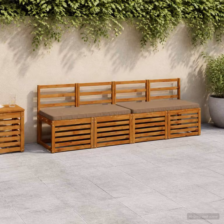 Set di 2 cuscini per panchina vidaXL VUGHT in poliestere, forma rettangolare, disponibili in beige o marrone