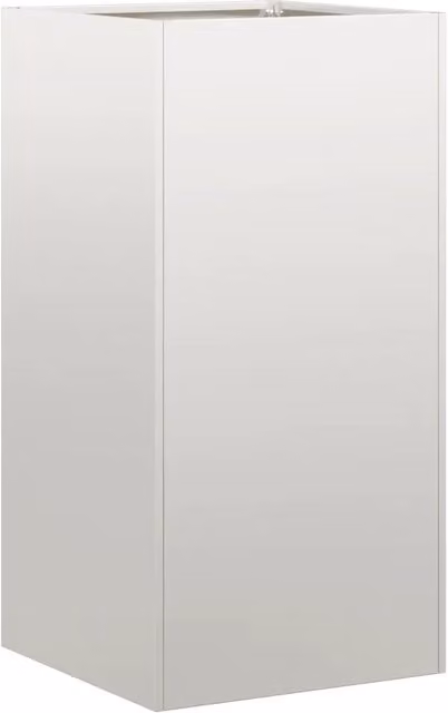 Fioriera a cassetta in acciaio inox bianca per orto e giardino, L/P/H: 40 x 40 x 80 cm