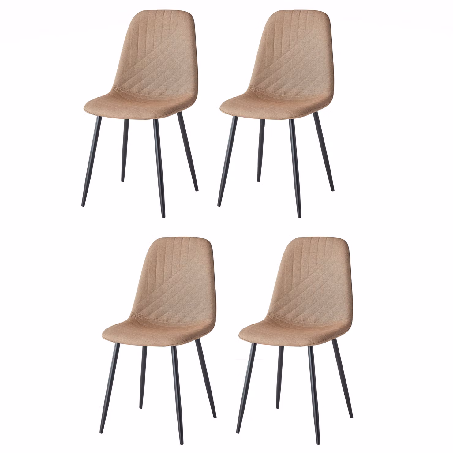 Casa Dolce sedia da pranzo DERINA, set di 4, marrone, 44x50x87 cm, imbottita, base in metallo, carico massimo 120 kg