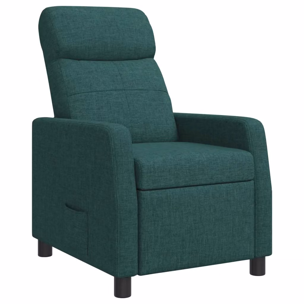 Poltrona reclinabile relax in tessuto verde con braccioli e design moderno – 2