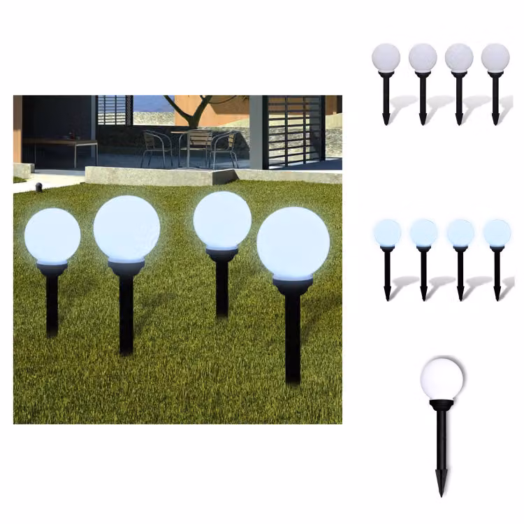 vidaXL Luci per sentieri 4 pz. LED 15 cm con picchetto a terra - Illuminazione esterna